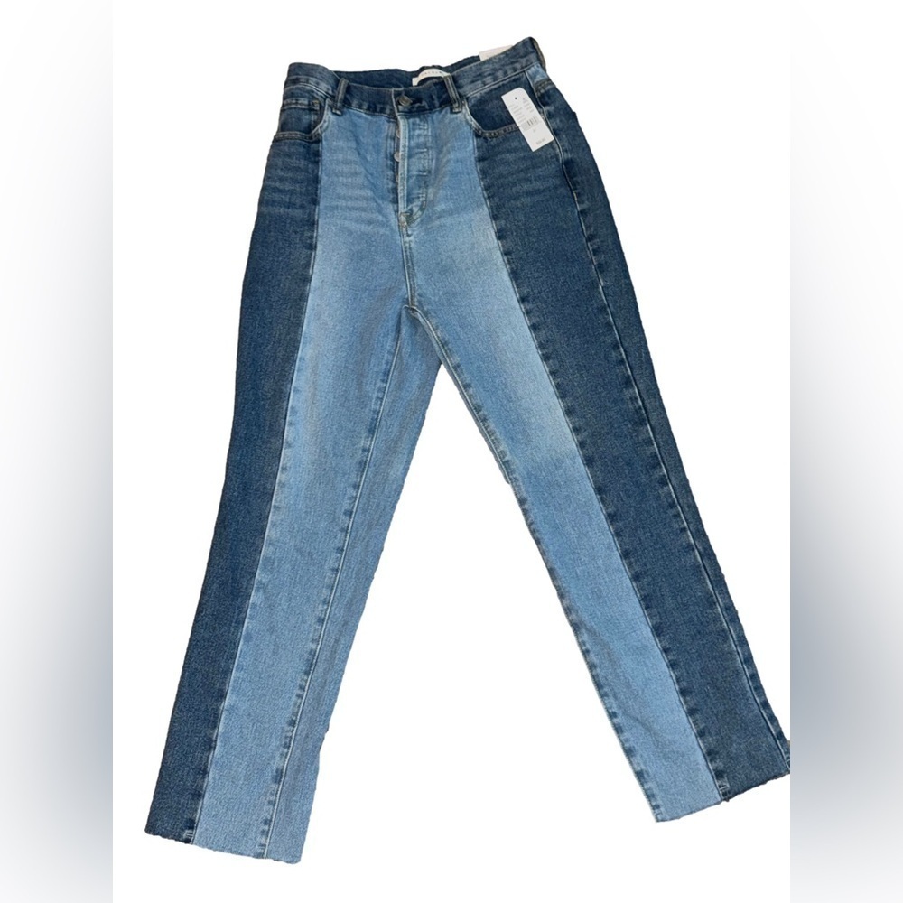 Pacsun NEW High Rise Straight Leg Two Tone Jeans Size 27